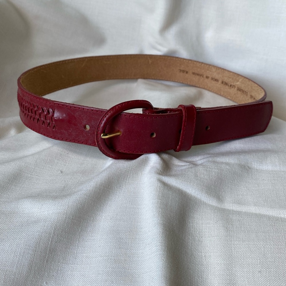 Genuine red leather belt size M